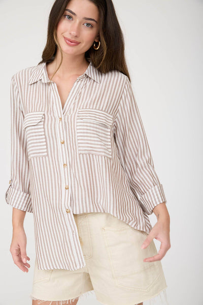 Mine Mocha Stripped  Top