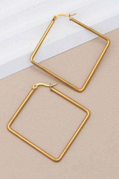 Square 18k Gold Earrings