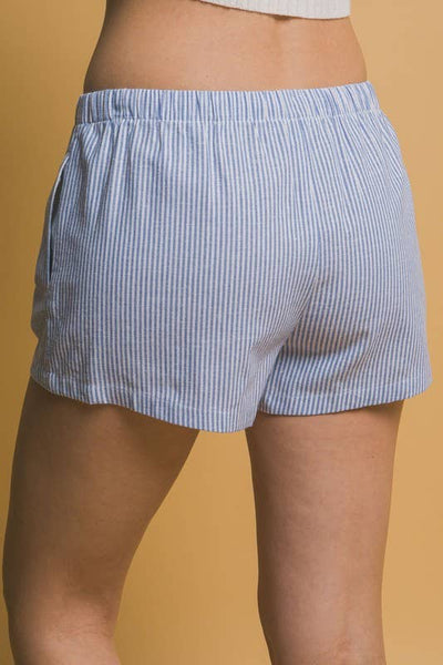 Vanilla Monkey - Low- Rise Stripe Linen Shorts