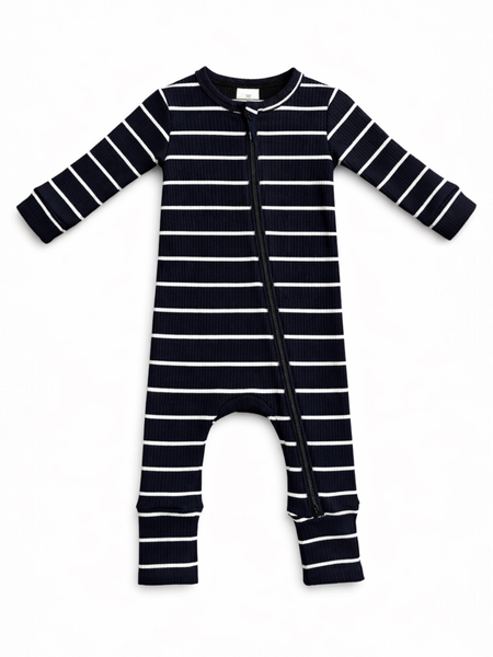 Black/White Stripe Romper