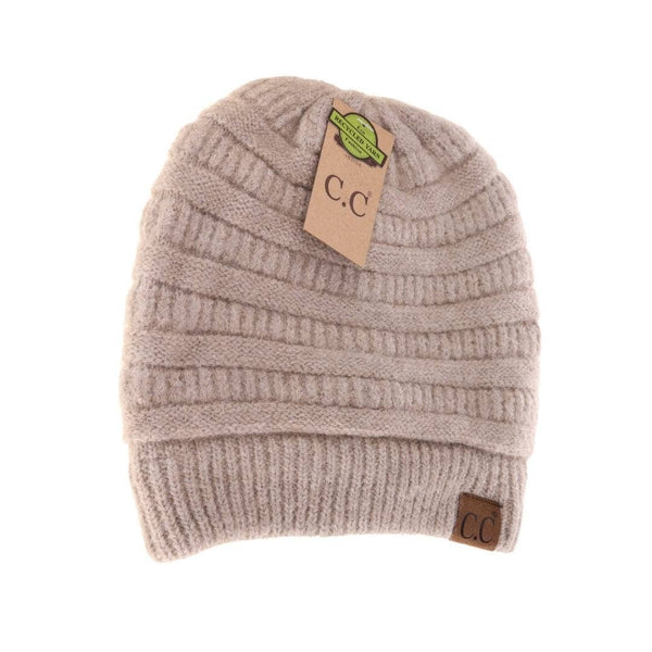 C.C. | Mixed Soft Yarn Beanie | White or Beige