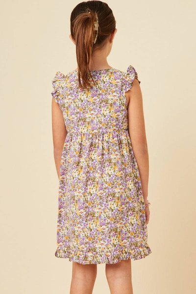 Girls Finn Floral Ruffle Hem Tank Dress