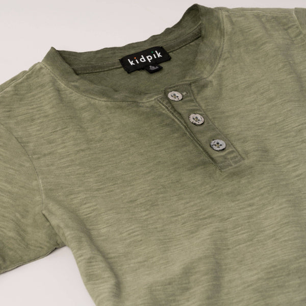 Kerry Slub Henley | Green