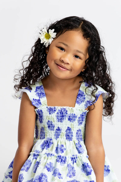 Hydrangea Flutter Sleeve Dress