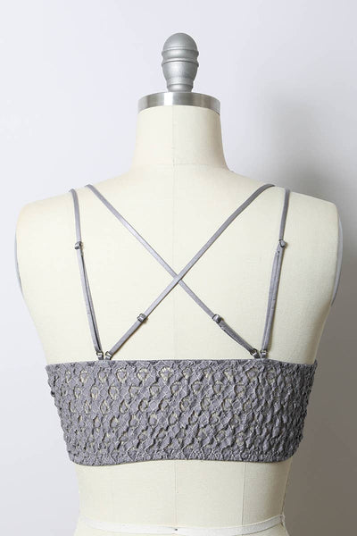 Vivi Scalloped Lace  Bralette | Grey