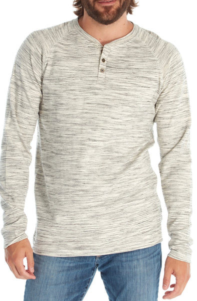 Larry Long Sleeve Henley - Heather Grey