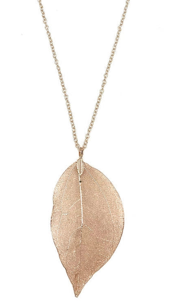 Leaf Pendant Necklace | Gold, Rose Gold, Silver