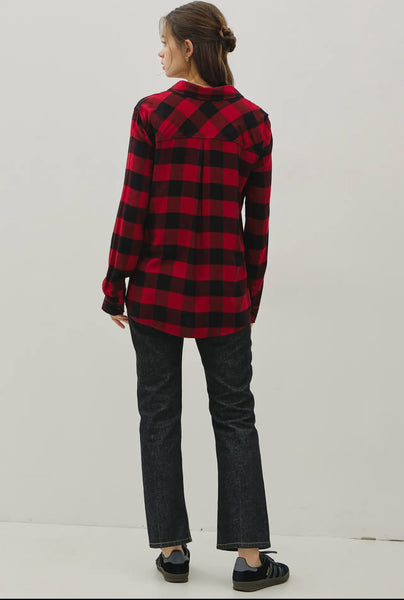 Classic Plaid Gingham Top | Red & Black