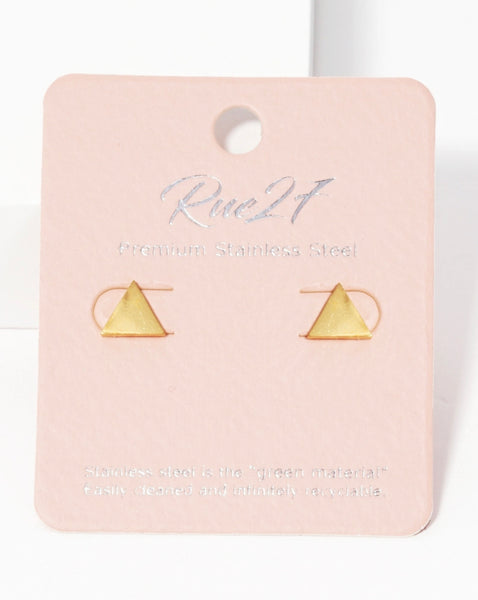 Triangle Stud Earrings | Gold