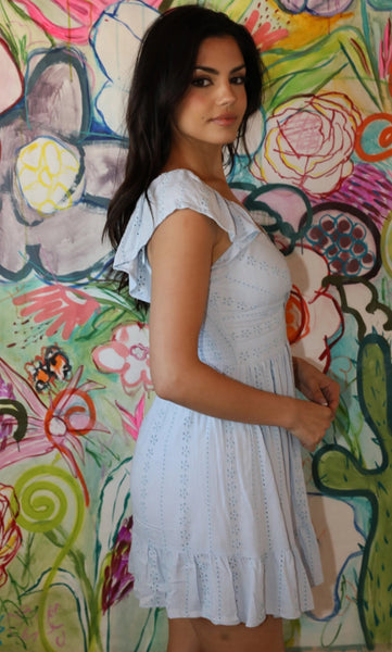 Blue Fog Keyhole Dress