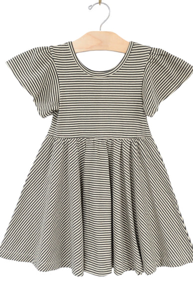 Striped Charcoal | Twirl Dress