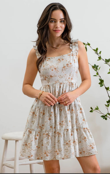 Flowy Bell Ruffle Dress | Sage