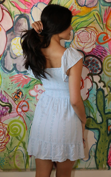 Blue Fog Keyhole Dress