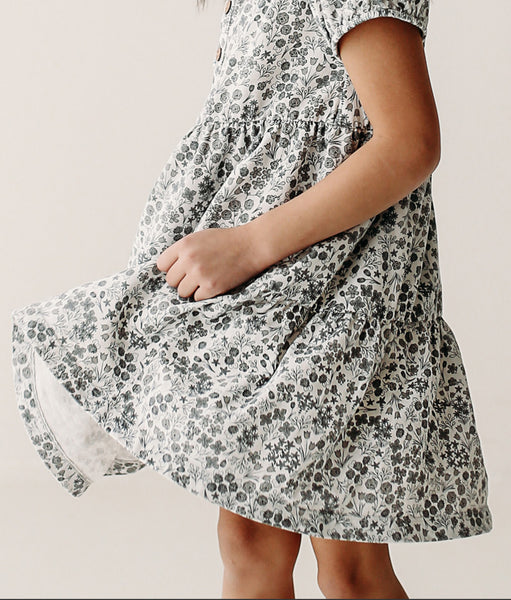 Puff Sleeve Henley Dress |  Floral