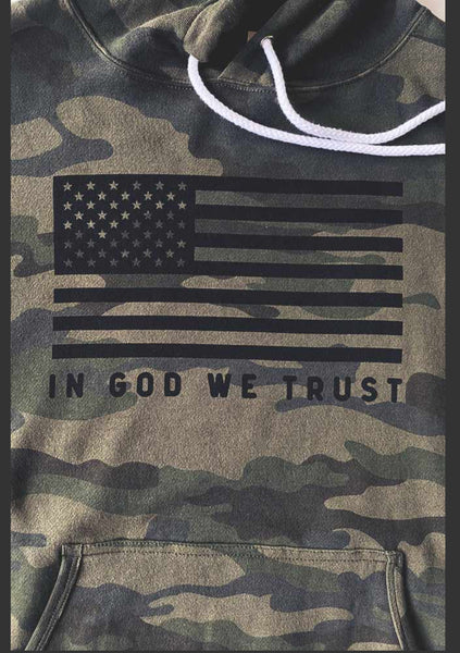 God We Trust | Camo Hoodie