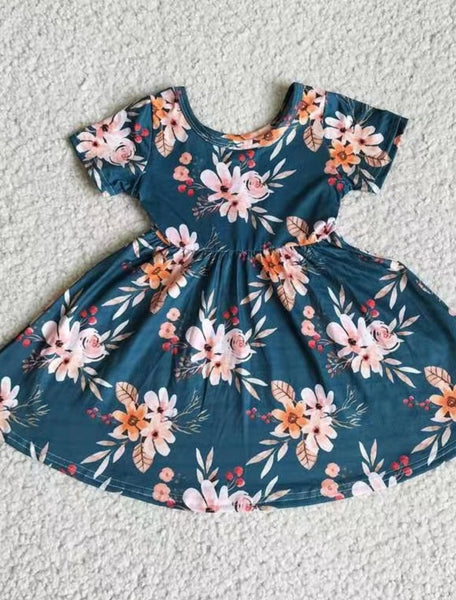 Navy Flower Twirl | Dress
