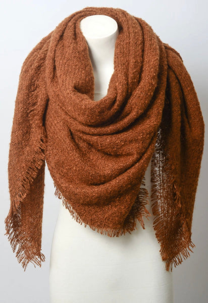 Marl Woven Blanket Scarf | Camel