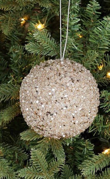 Metallic Glitter Beaded Ball | Ornament