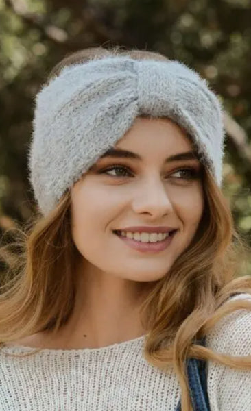 Mohair Head Wrap | Grey