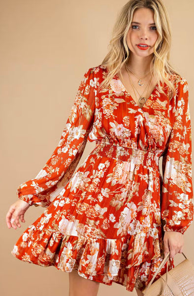 Pre- Order Lux Jacquard Stripe Flower | Dress