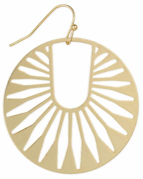 Deco Detail Gold Round Earrings