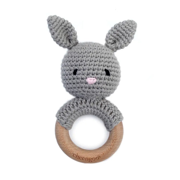 Teething Rattle | Bunny Grey