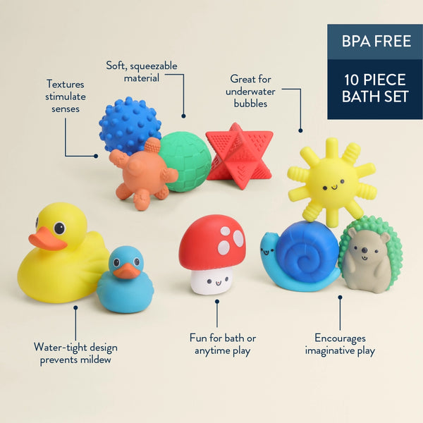 Itzy Splash Gift Set | Soft Bath + Water Toys