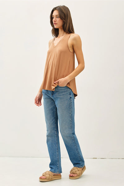 Tara V-Neck Tank | Mocha