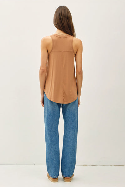 Tara V-Neck Tank | Mocha