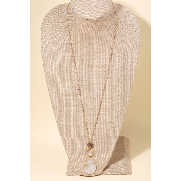 Pearl Tear Pendant Necklace Set