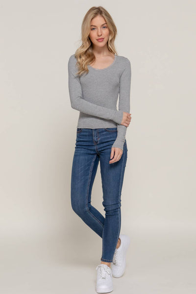 Libby Rib Top | Gray