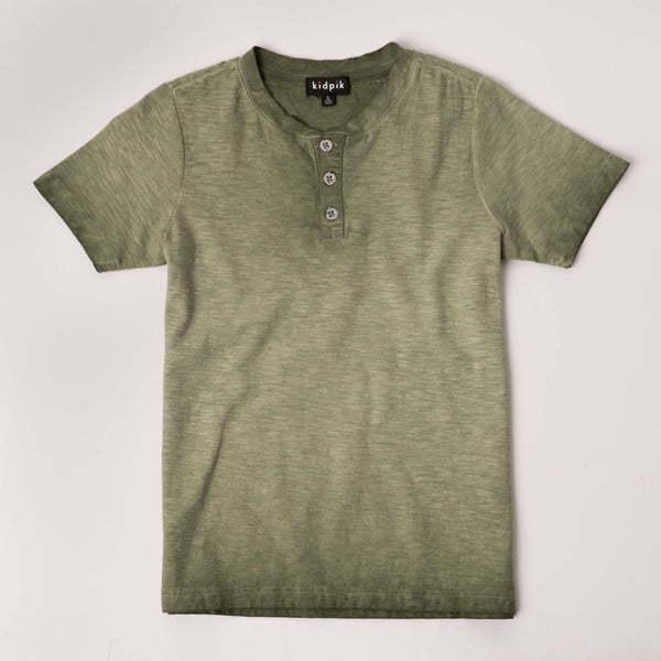 Kerry Slub Henley | Green