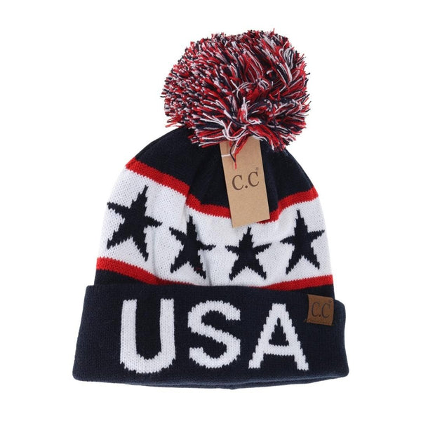 C.C. | USA Knit Pom Beanie
