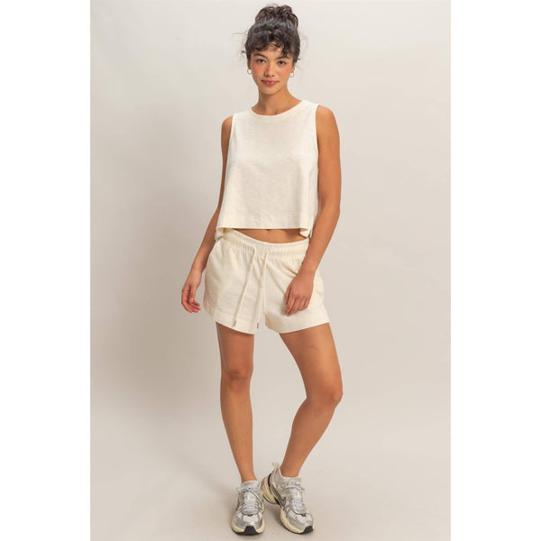 Cozy Cotton Drawstring Pocket Shorts
