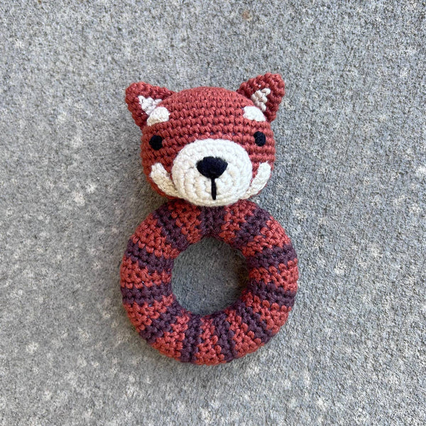 Rattle | Red Panda Ring Hand Crocheted
