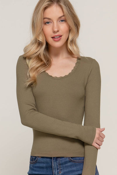 Libby Rib Top | Olive