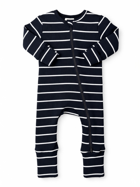 Black/White Stripe Romper