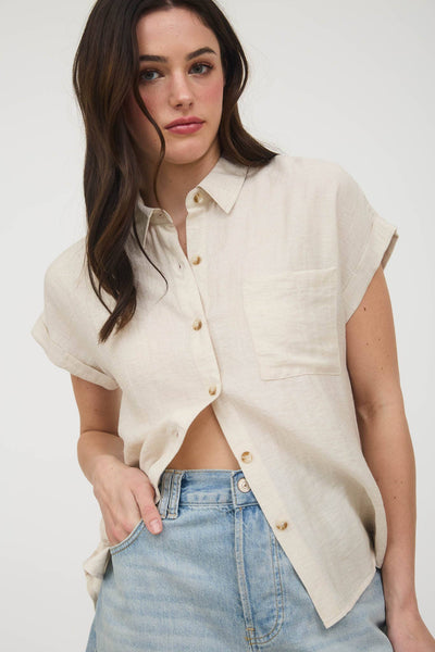 Oatmeal Woven Top