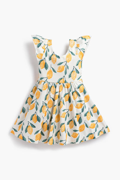 Watercolor Lemons Twirl Dress