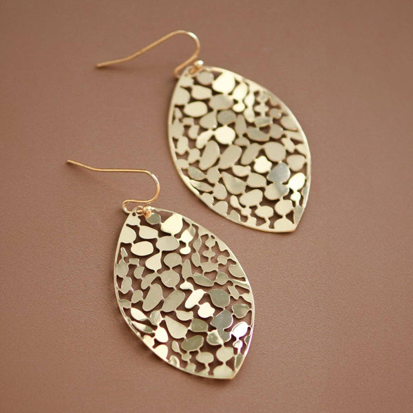 Golden Leaf Drop Earrings