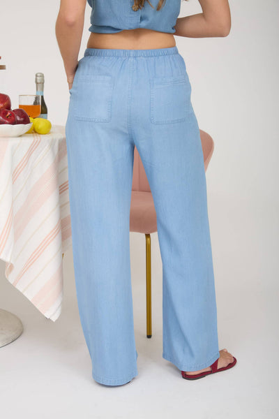 Chambray Drawstring Lounge Pants