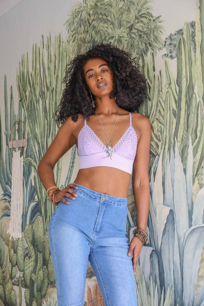 Lace Longline  Bralette - Sage