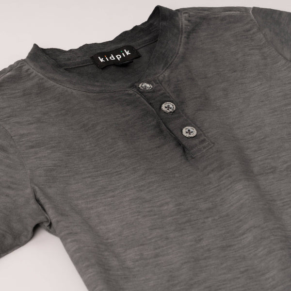 Kerry Slub Henley | Black