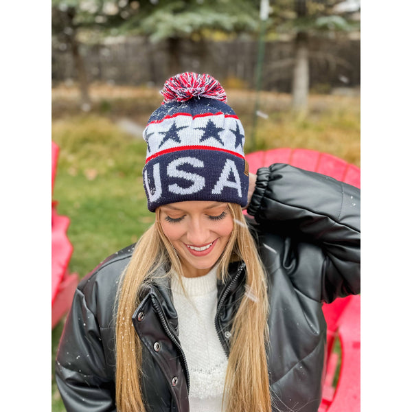 C.C. | USA Knit Pom Beanie