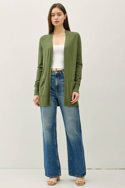 The Olive Cozy Days Cardigan