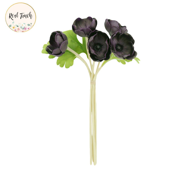 Real Touch Anemone | 5 stem raffia tied 12"