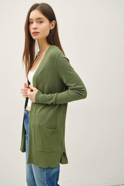 The Olive Cozy Days Cardigan