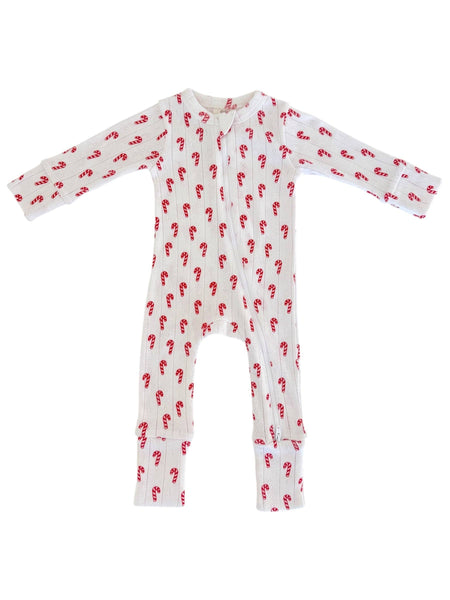Candy Cane / Organic Pointelle Romper