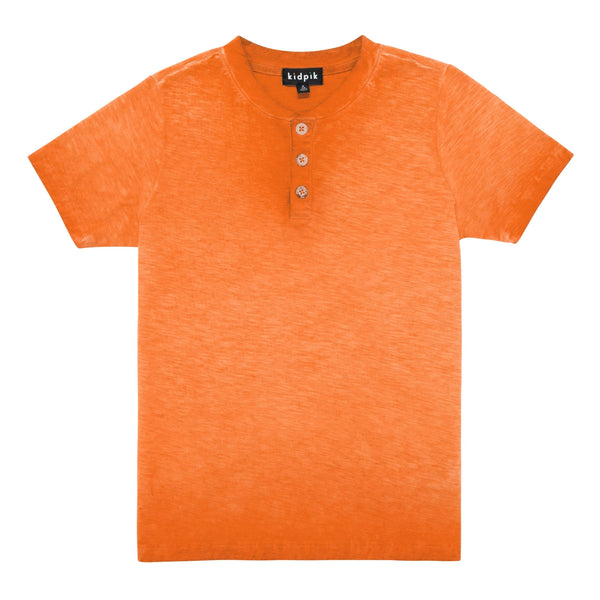 Kerry Slub Henley | Burnt Orange