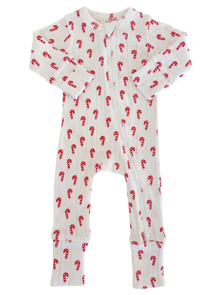 Candy Cane / Organic Pointelle Romper